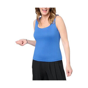 C Wonder Women's Yummy Knit Square-Neck Tank Ultramarine Blue - Regular